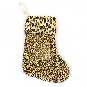 Leopard Animal Print Soft Christmas Stocking With Photo or Name Insert